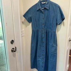 LL Bean Denim Button-Up Dress